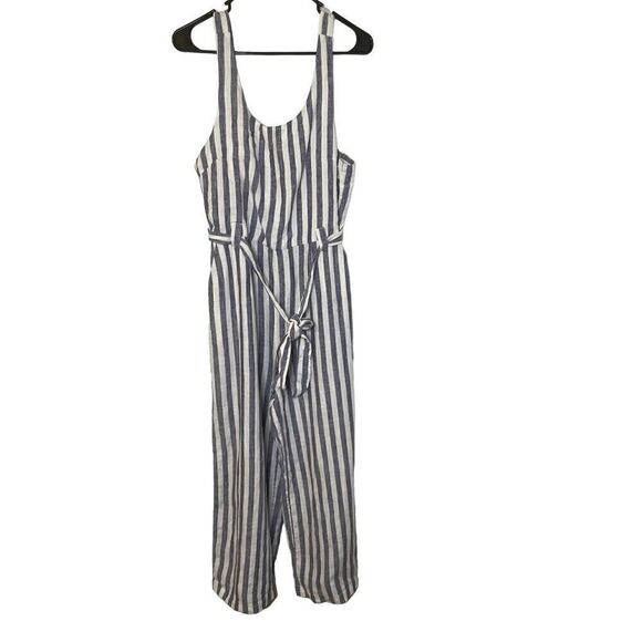 Rachel‎ Zoe Striped 100% Linen Jumpsuit, Size 8 - Picture 2 of 7
